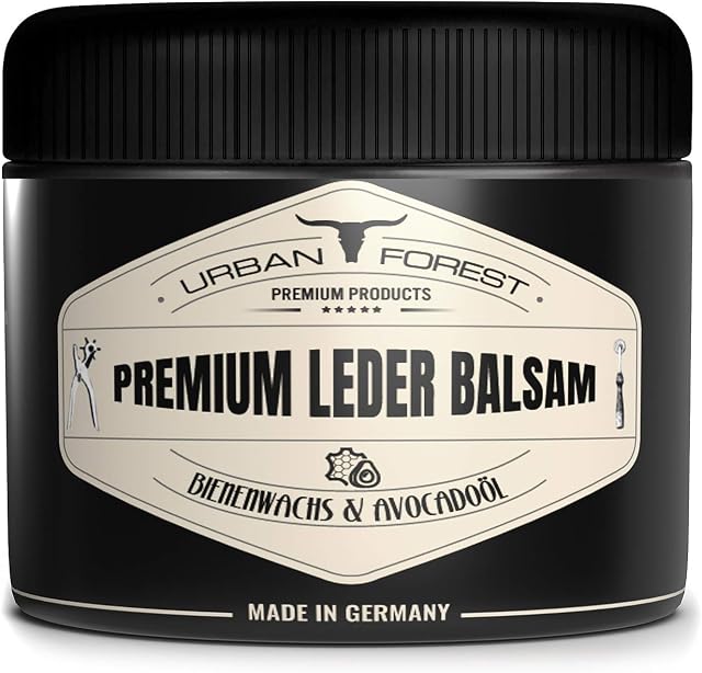 URBAN FOREST Premium Leder Balsam balsam do pielęgnacji skóry z woskiem pszczelim i olejkiem z awokado, 250 ml, do samochodu, sofy, mebli, kurtki, odzieży motocyklowej, torebek