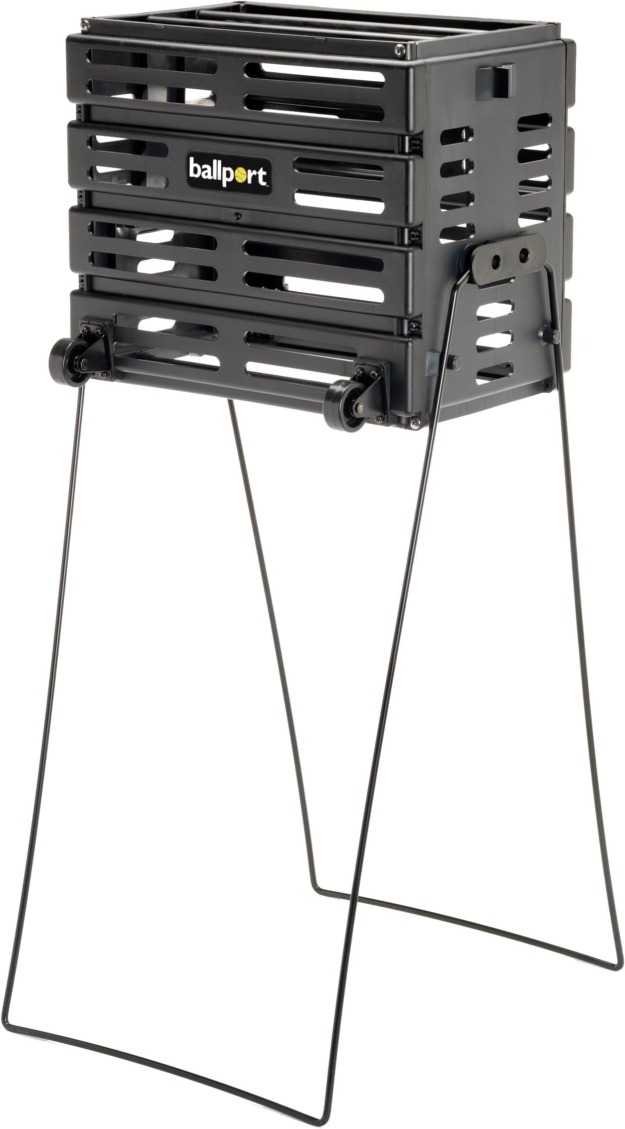 Tourna Ballport Deluxe Tennis Ball Hopper with Wheels - Holds 80 Balls