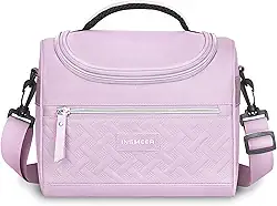 INSMEER Bolsa Termica Lancheira Marmita - 8L, Lancheira Térmica Impermeável, Leve e à Prova de Vazamentos, Alça Ajustável para Ombro, para Academia, Trabalho, Passeio, Praia - Unissex Premium (Roxa)