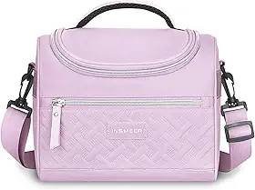 INSMEER Bolsa Termica Lancheira Marmita - 8L, Lancheira Térmica Impermeável, Leve e à Prova de Vazamentos, Alça Ajustável para Ombro, para Academia, Trabalho, Passeio, Praia - Unissex Premium (Roxa)
