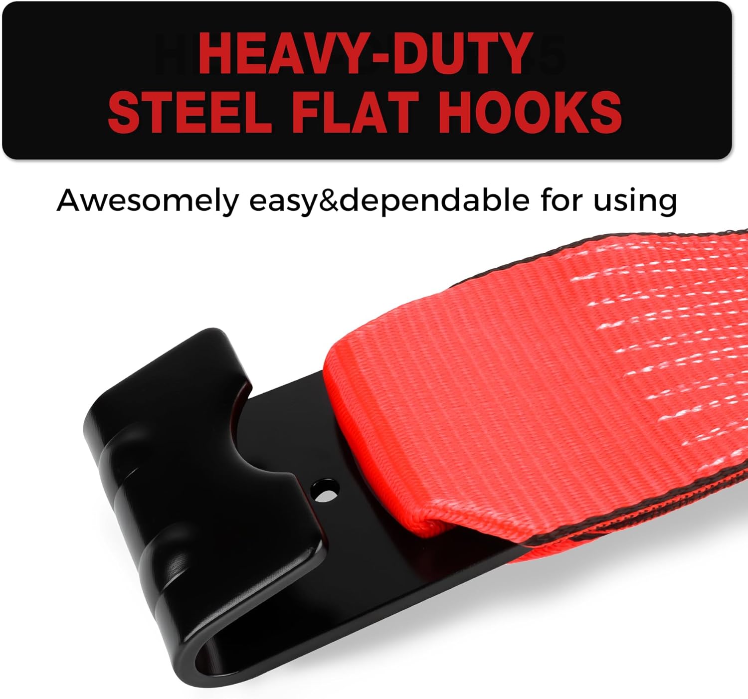 Flatbed Straps 4" x 40' Winch Strap Heavy Duty Tie Down Flat Hooks WLL 5400 lbs | 4 Inch Cargo Control for Flatbed Truck Utility Trailer (8 Pack) - Image 5