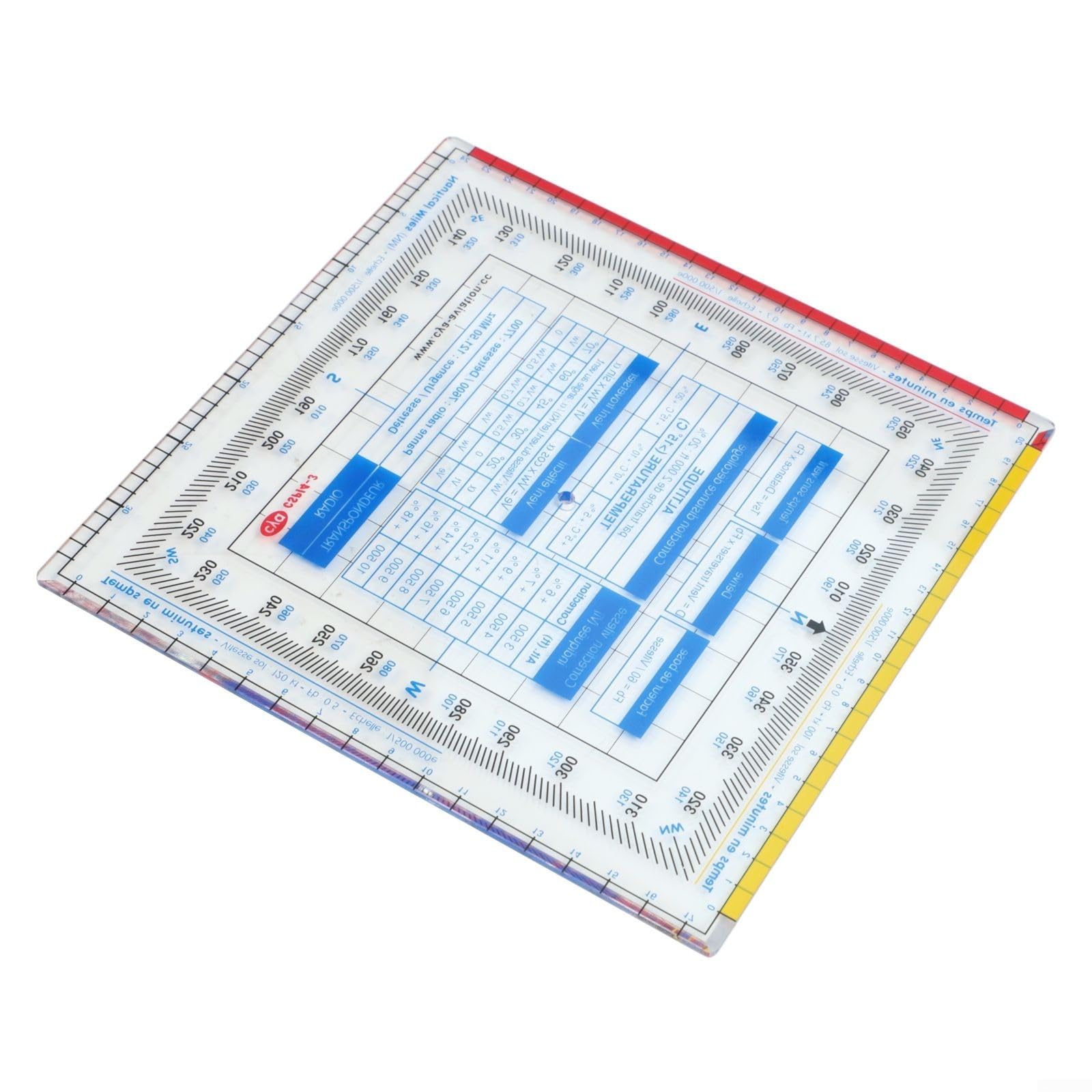 Règle de navigation aéronautique multifonction rapporteur de carte outil de dessin de vol échelle directionnelle en plastique pour étudiants charpentiers étude vectorielle taille épaisseur