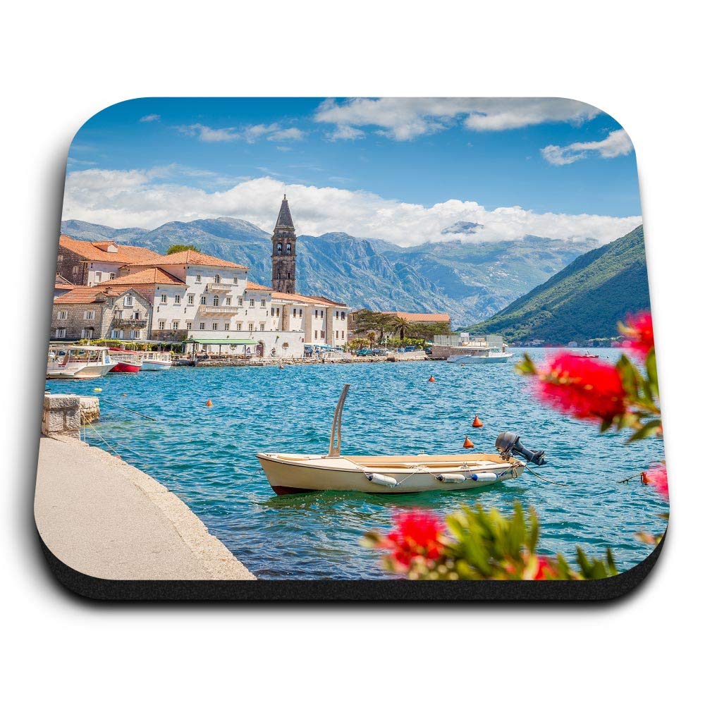 1 x Square MDF Fridge Magnet - Bay of Kotor Montenegro Sea 12485
