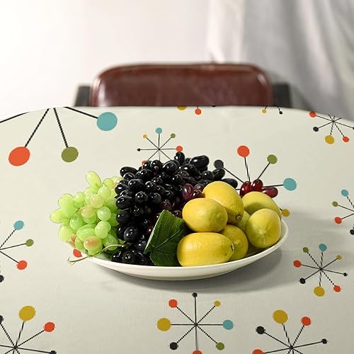 Miniatura 711 de Mantel floral hippie, diseño retro de los años 70, naranja, rosa, azul, floral, bohemio, estampado estético de margaritas, para fiesta, picnic