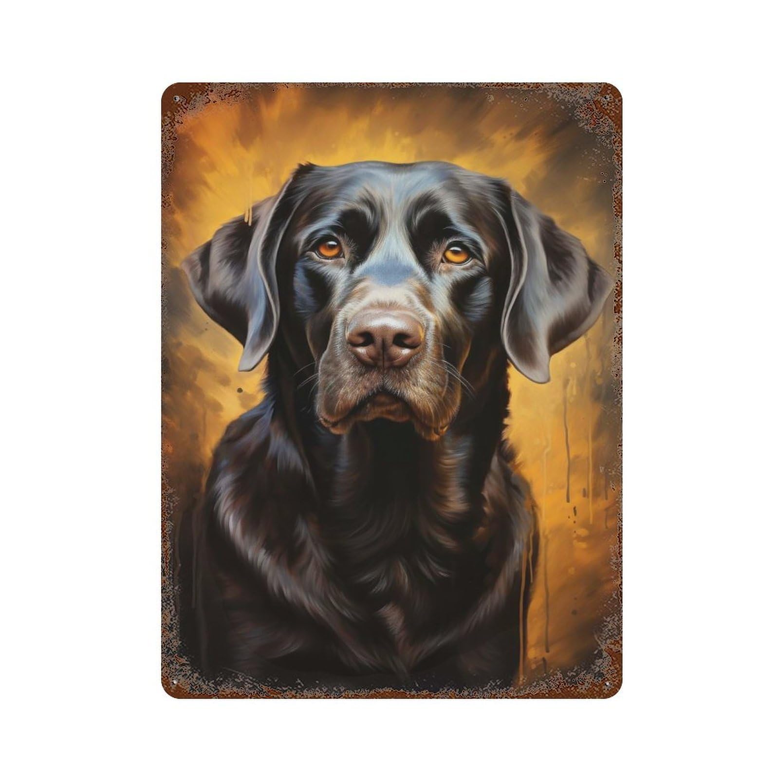 Labrador Retriever Rusty Metal Tin Sign 15.7"x11.8", Classic Wall Plaque for Pub, Kitchen And Man Cave Decor
