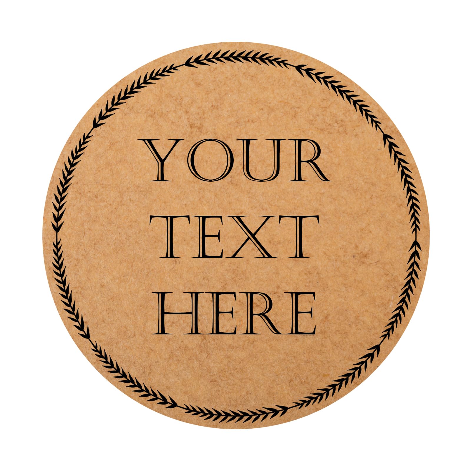 100-1000 Pcs Kraft Custom Sticker Labels Round Customized Labels Wreath Designs Personalized Stickers for Food Jars Gift Essential Oil Bottles Storage