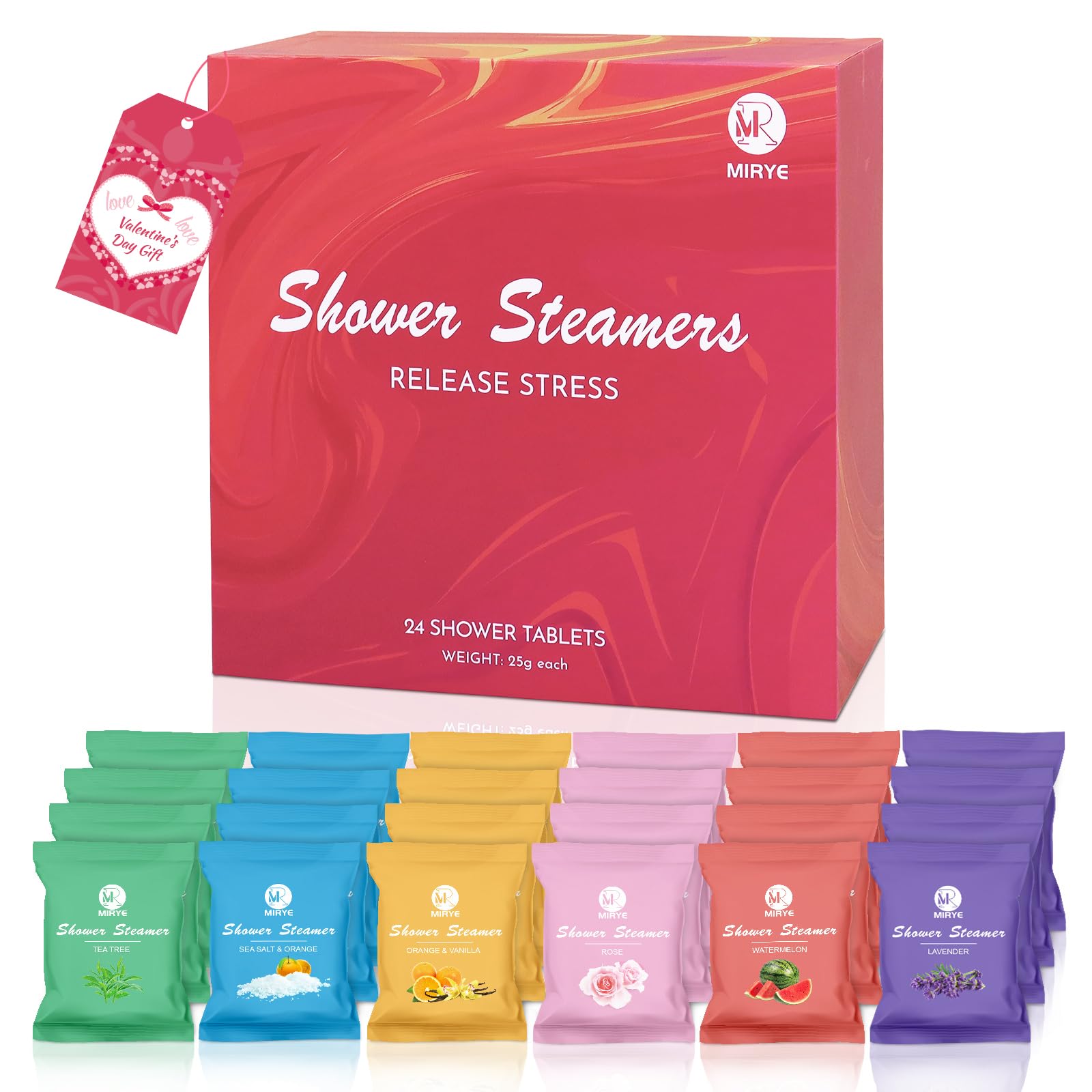 Shower Steamers Aromatherapy Birthday Gifts for Women Men, 24-Pack Stress Relief Organic Shower Bombs with Essential Oil, Valentine's Day Mother's Day Spa Gifts for Mom Wife Friends Teen Girls