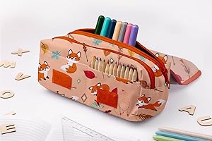 Astuccio Ecologico PERLETTI Per Bambini - Con Stampa Volpe E Riccio - 5x22x10 Cm - Materiale Riciclato - Foto 8