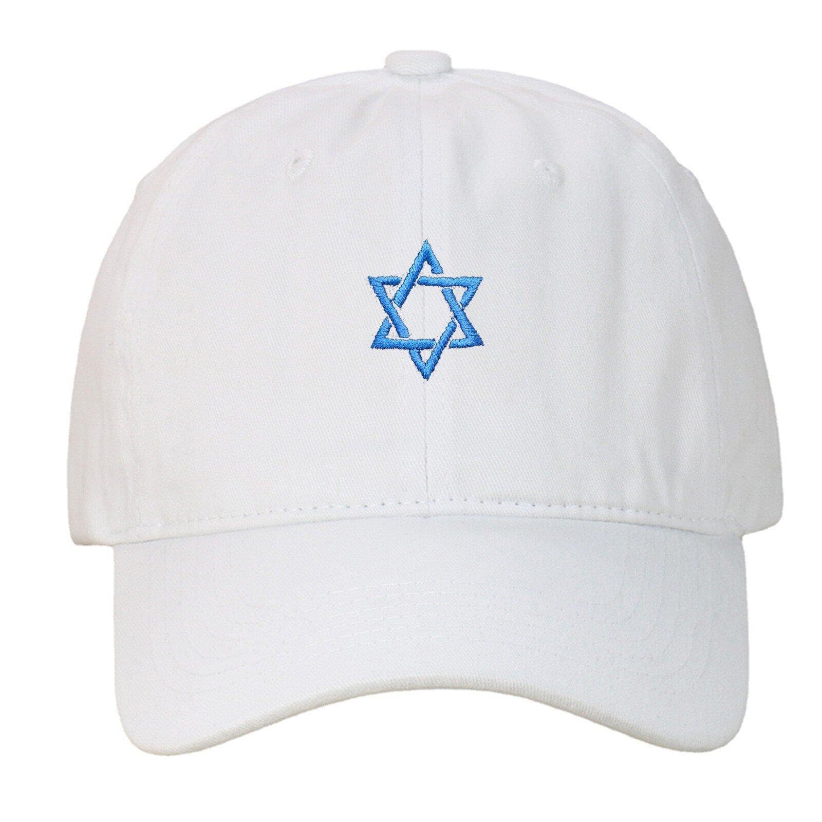 Wudaizhi Men's White Israel Flag Baseball Cap Adjustable Embroidery Star Of David Sports Cap Retro Vintage Israeli Symbol Hip Hop Cap For Wo
