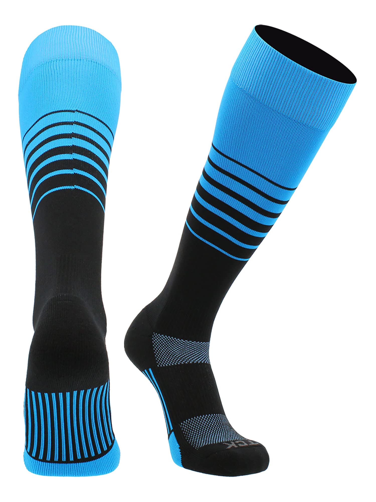 TCK Elite Breaker Striped Socks | Over-the-Calf Soccer Baseball Softball Socks | Extra Stretch for Shin Guards | USA Made