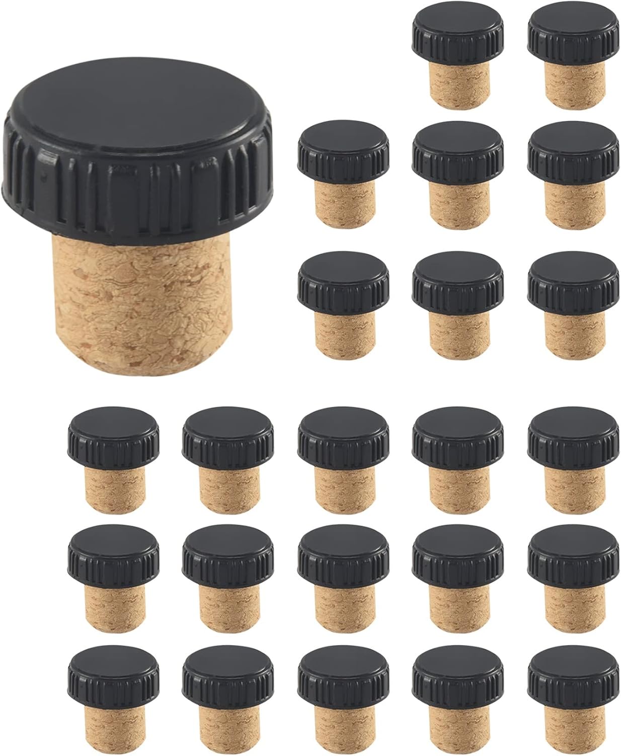 Oidnvay 24 Pieces Cork Plugs Cork Stoppers Tasting Corks TShape Wine