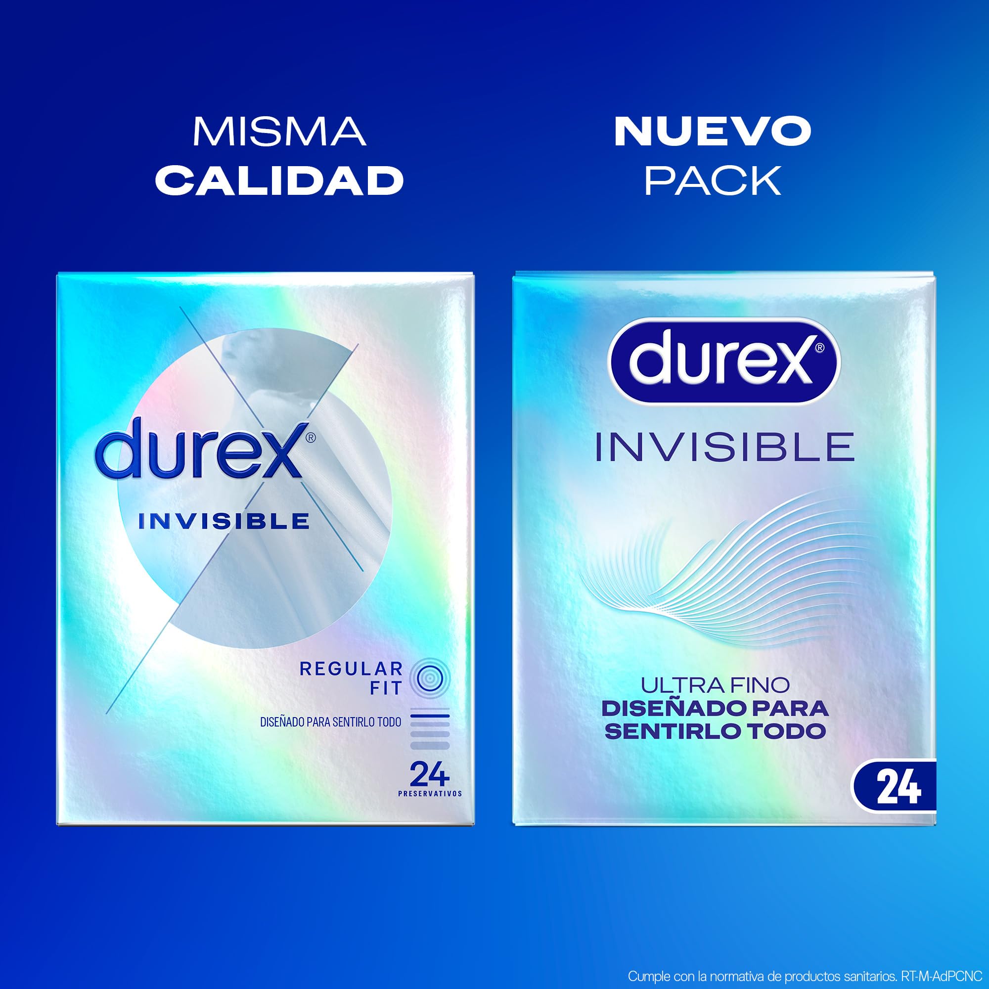 Durex Preservativos Invisible, Ultra Finos Extra Sensitivos, Pack 24 condones