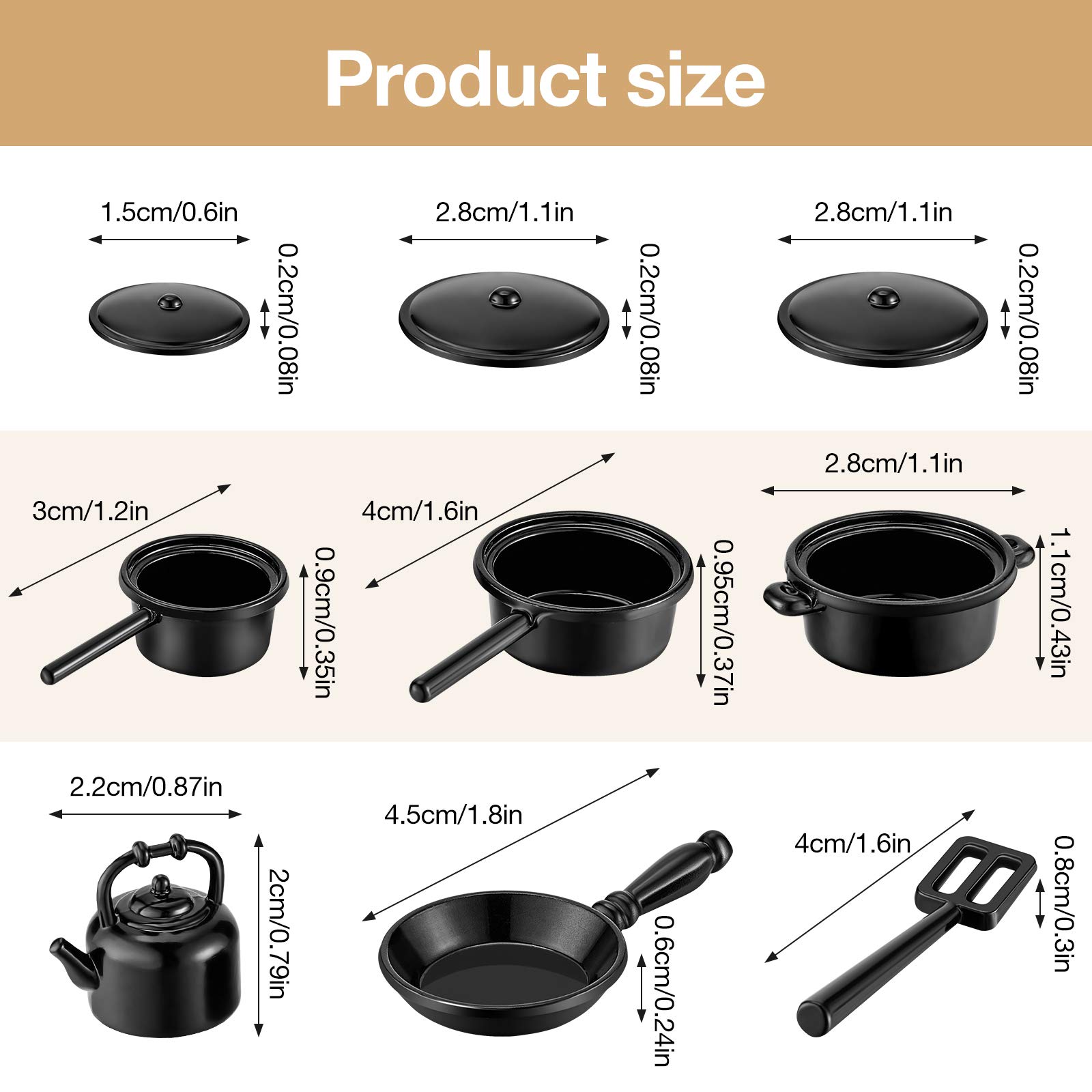 Set De 4 Utensilios De Cocina En Miniatura – Ollas Y Sartenes De Aleación Para Casa De Muñecas – Escala 1:12 Y 1:6