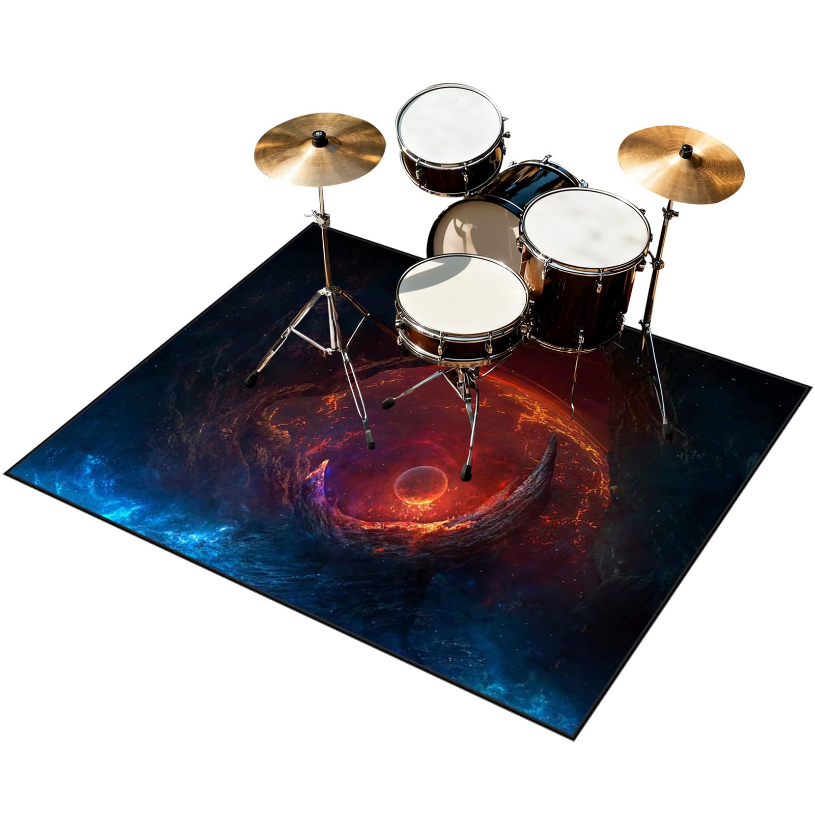 Tappeto Batteria Acustica, Tappeto Batteria Elettronica Insonorizzante Tappeto Antiscivolo per Batteria Elettronica Grancassa Rullante e Altri Strumenti Musicali Tappeto a Tamburo 230 x 200 cm