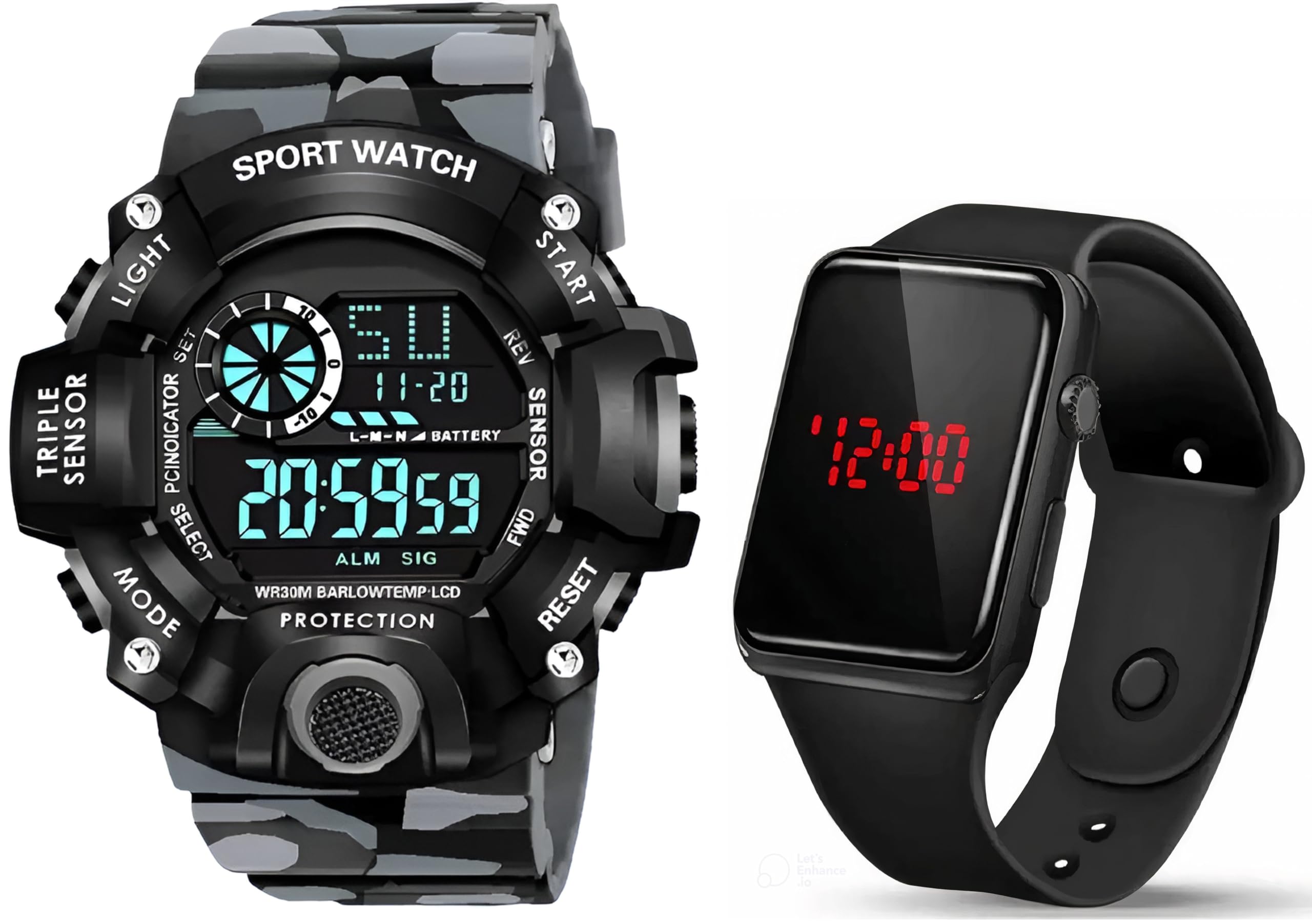 hala Watch for Boys | 6 Months Warranty | Watch for Kids, Kids Watch for Boys, Boys Watch, Sports Watch, Digital Watch for Boys, Digital Watch for Men (Combo, G90 + Digital - Black & Grey) (B0CWFBWBZK) Amazon Price History, Amazon Price Tracker