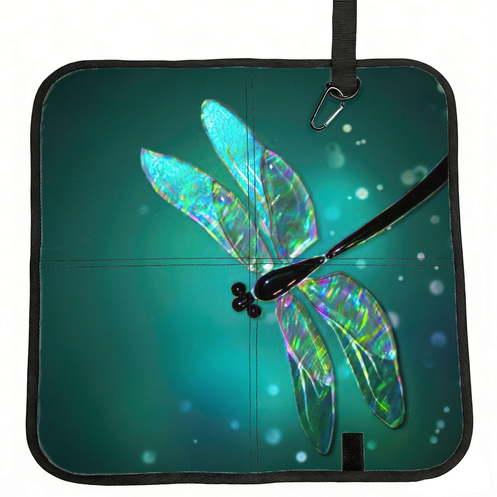 bghdfa Galaxy Animal Dragonfly Print Outdoor Sitting Mat Waterproof Oxford Cloth Seat Cushion Folding Foam Camping Seat For Picnic