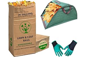 30 Gallon Heavy Duty Brown Paper Lawn Leaf Bags with Leaf Loader