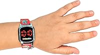 Vista 6 de Accutime CoComelon JJ - Reloj de pulsera LED de cuarzo digital rojo con correa JJ roja y dije colgante de CoComelon (Modelo CCM4009AZ), Rojo