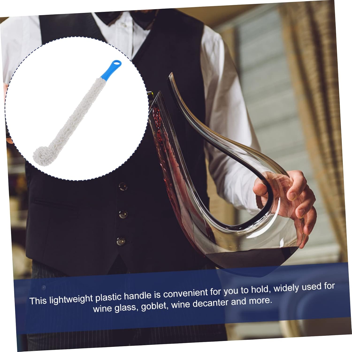 Veemoon 2pcs Flexible Wine Decanter Cleaner Brush Handle for Cleaning Wine Bottles and Glasses Ergonomic Design for Suitable for Daily Use and Kitchen Essentials image 4