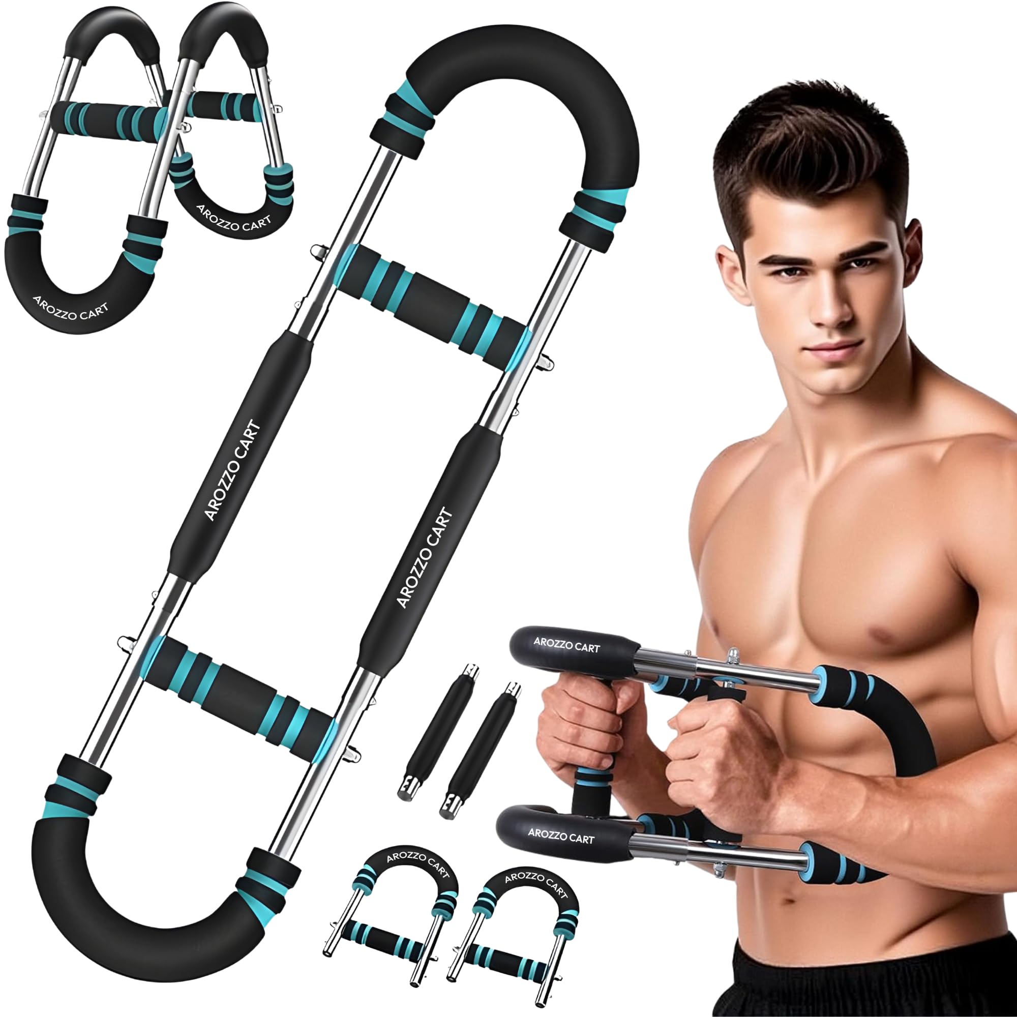 Twister Arm Trainer for Men | Adjustable Chest Workout Equipment for Home Gym | Muscle Builder & Strength Training for Arms | 66-88-110lb Adjustable Resistance Levels-image-17