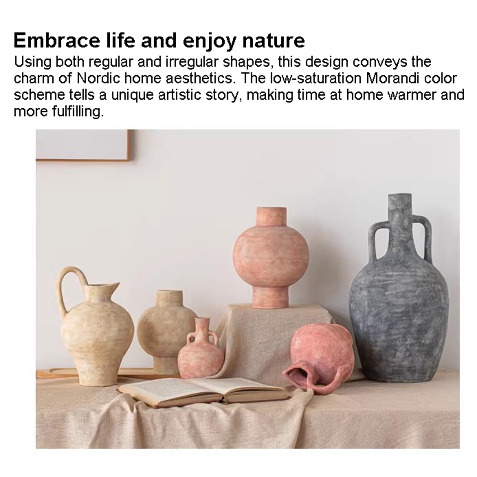 Ceramiczny, nowoczesny wazon dekoracyjny, ręcznie robione wazony z różowej ceramiki, dekoracyjne wazony z terakoty na kwiaty, do salonu, na środek stołu, na stół, do wystroju domu,A