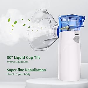 Nebulizer, Nebulizer for Adults & Kids, Portable Nebulizer with Adjustable Rates, Rechargeable Nebulizer with Fast Support for Asthma and Respiratory Problems