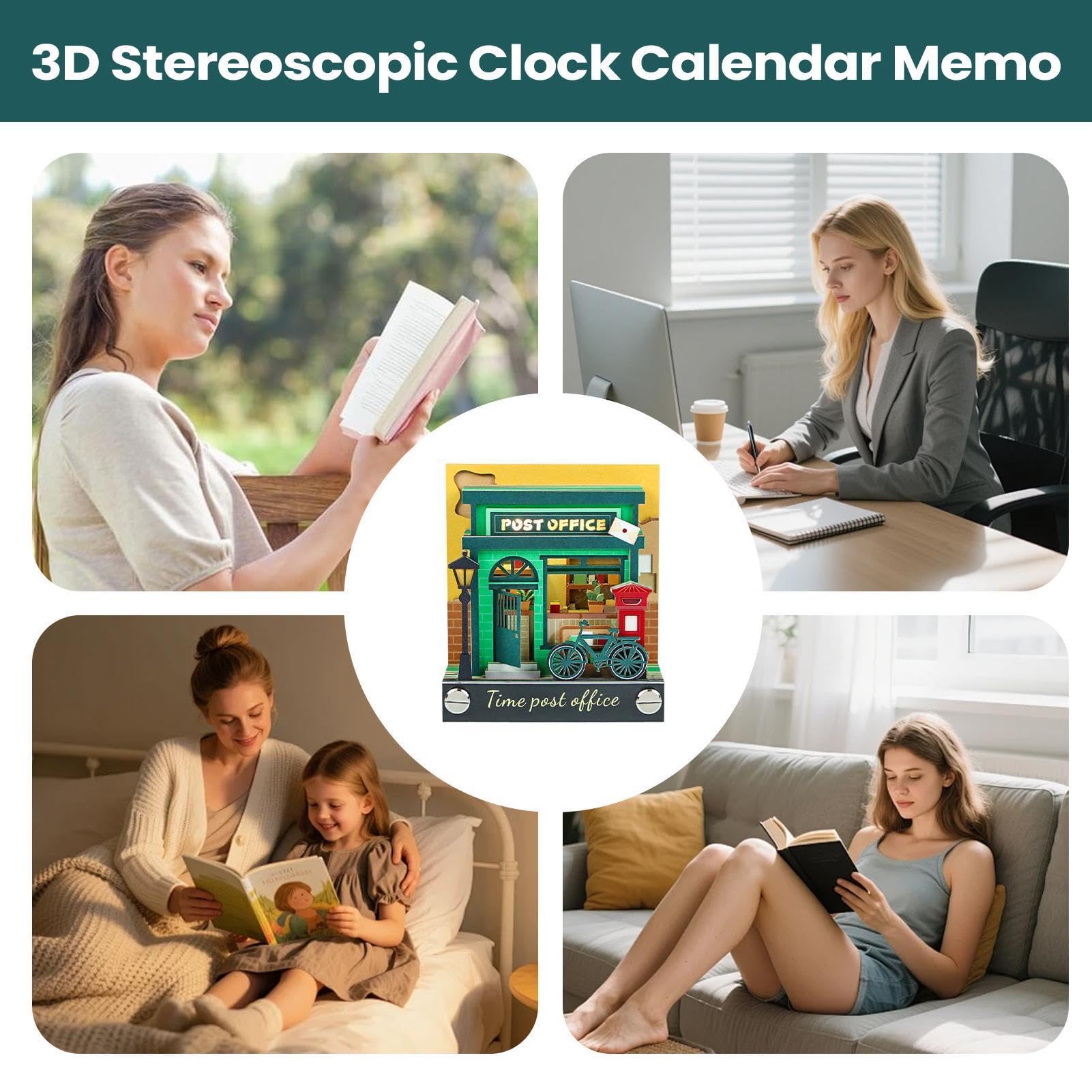 Calendario 3D Memo Bloc de Notas Tallado Decorativo para Escritorio | Calendario 3D de papel para escritorio para Apartamento Cumpleaños Festividad Oficina Estudio