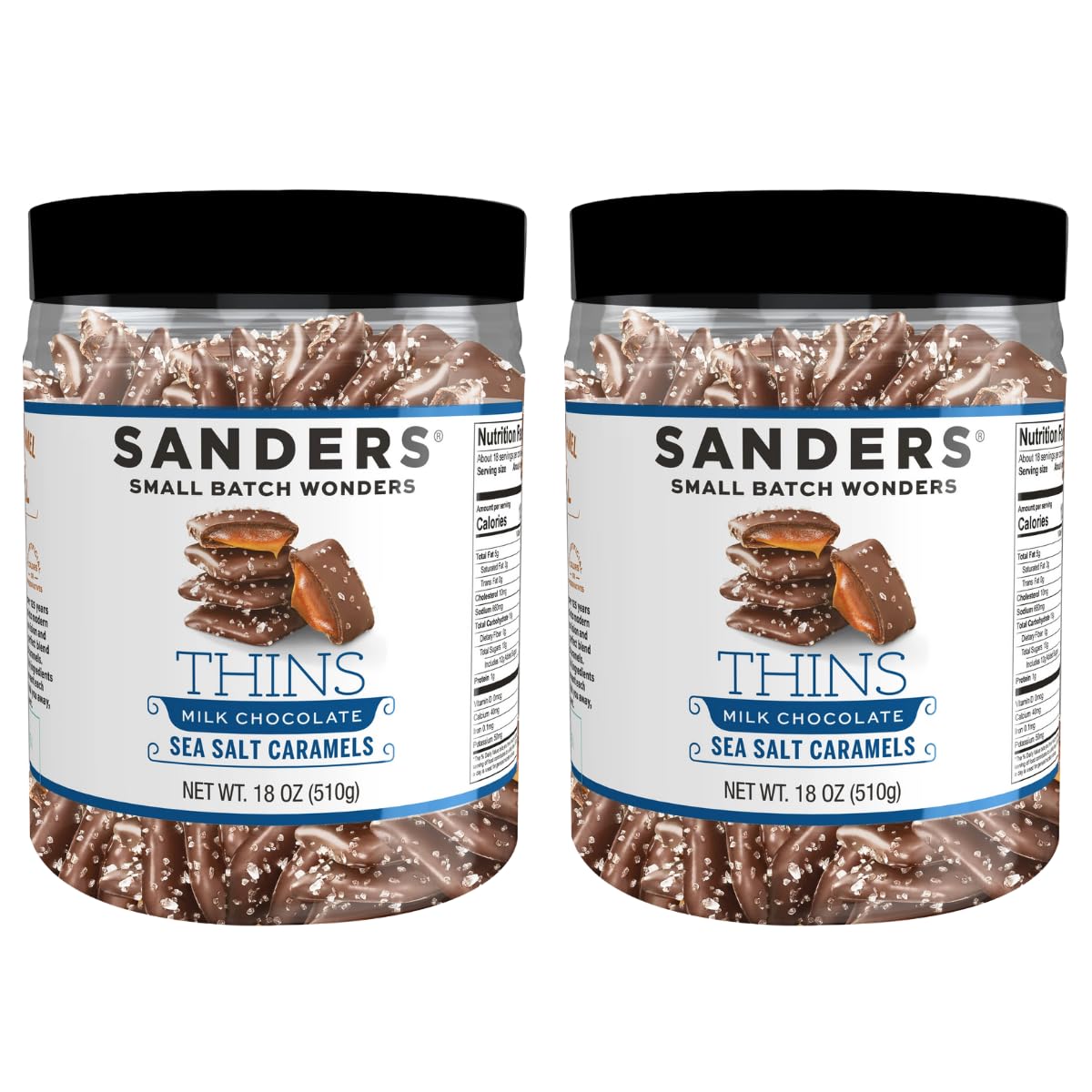 Milk Chocolate Sea Salt Caramel Thins Tub 18 oz. 2-Pack (2 x 18 oz. tub)