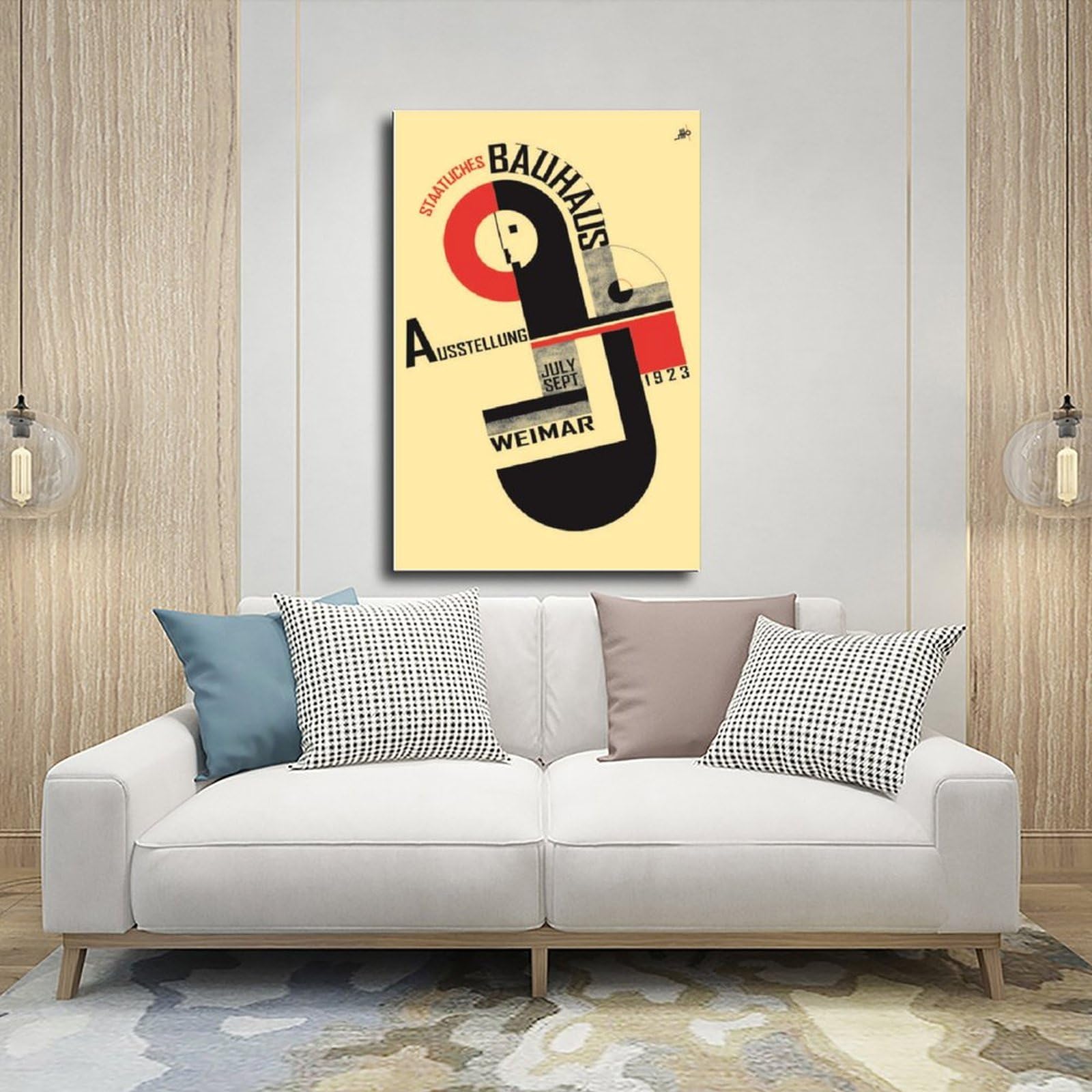 Bauhaus Exhibition 1923 - Póster decorativo para pared, bar, restaurante, garaje, cafetería, regalo sin marco, 50 x 75 cm