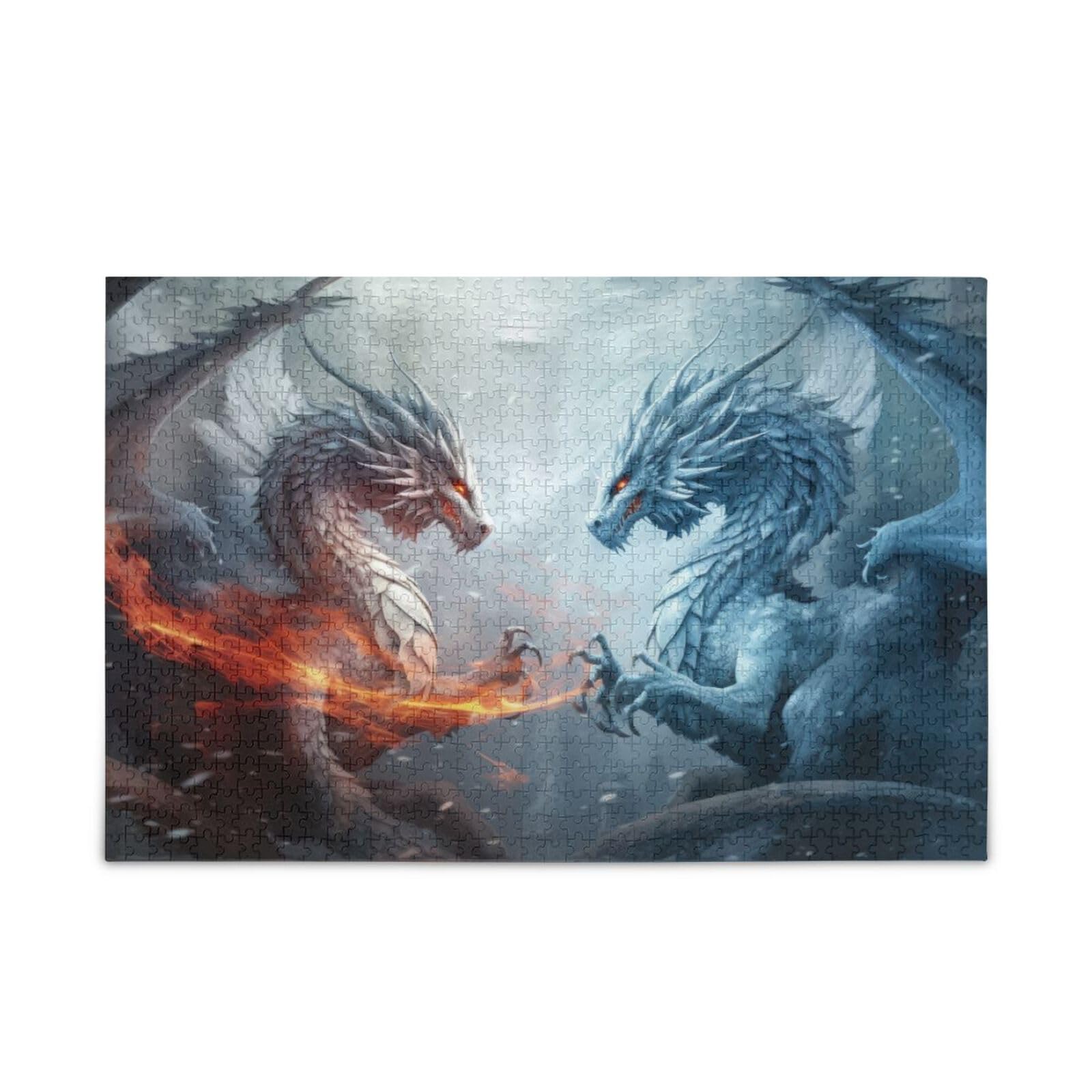 Amazon.com: XYMZR Two Dragons Fight Jigsaw Puzzle 1000 Piece