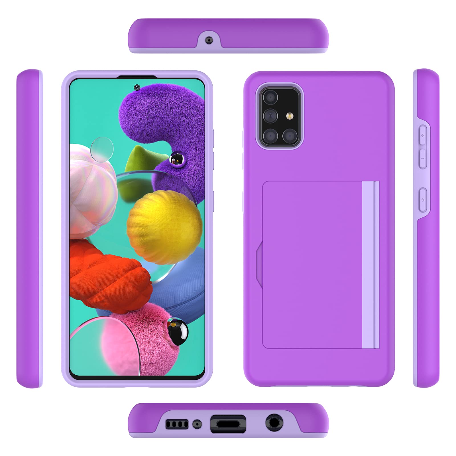 Ubuy Tempered Glass Samsung A51 Best Back Cover Sidande Case For