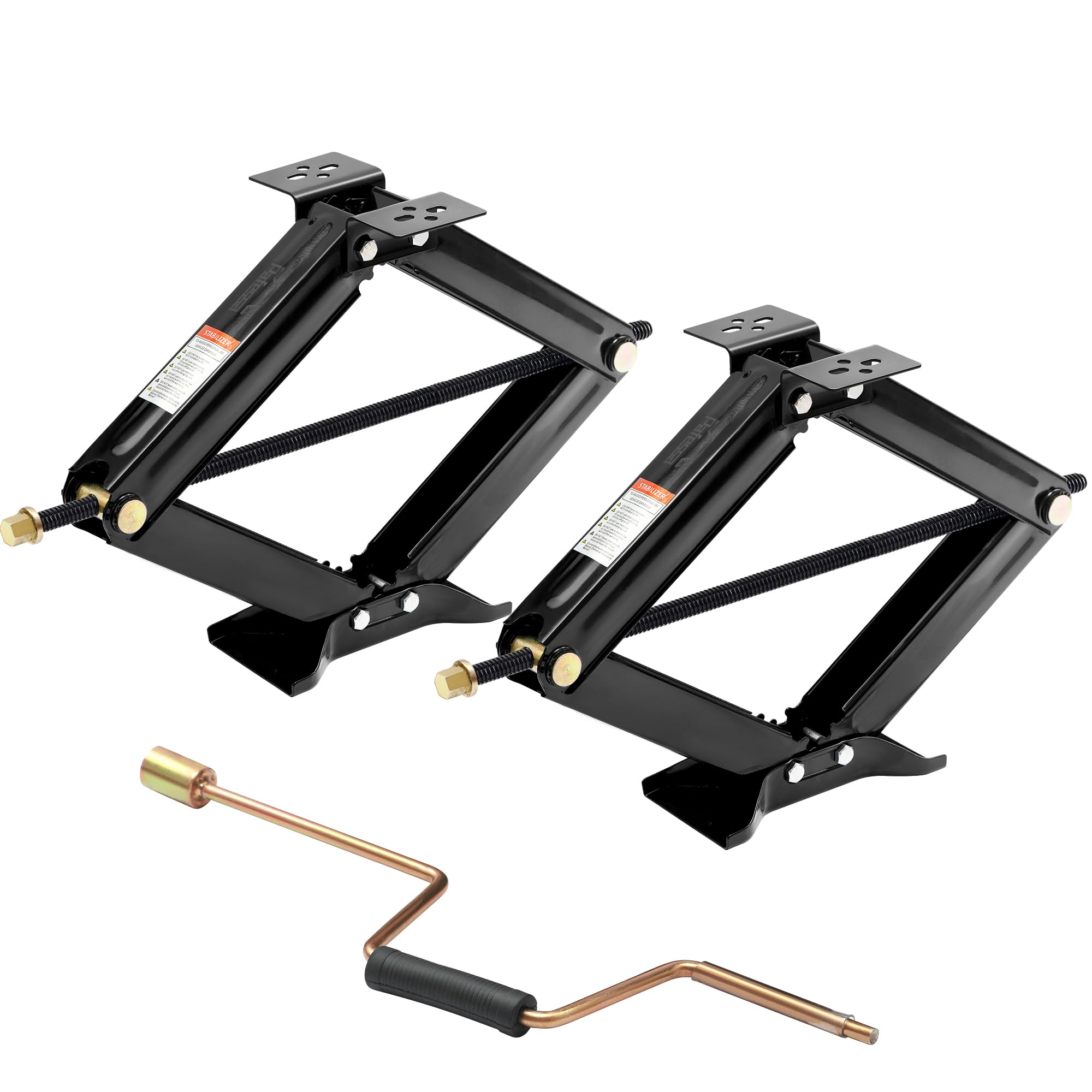 RV Scissor Jack Stabilizer 6500lb Heavy Duty 24" RV Trailer Stabilizer Leveling Scissor Jack for RV Camper with Crank Handle - 2Pack