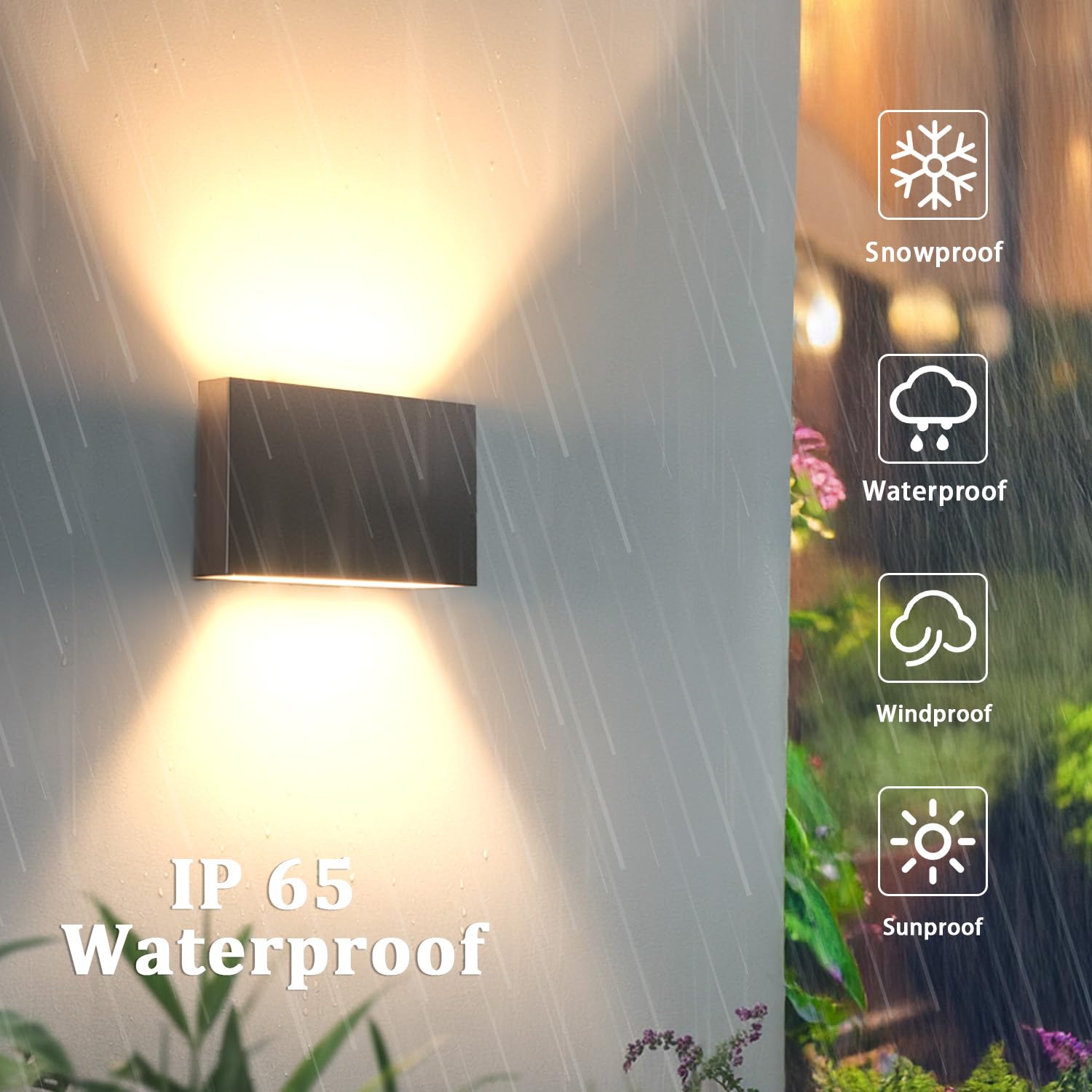 EBION LED Wall Lights,Up and Down Indoor Outdoor Wall Lights IP54 Waterproof,6W 3000K/4000K/6000K Outside Aluminum Exterior Wall Lamps for Living Room,Bathroom,Porch,Garden,Patio,Anthracite,1 Pack - Image 3