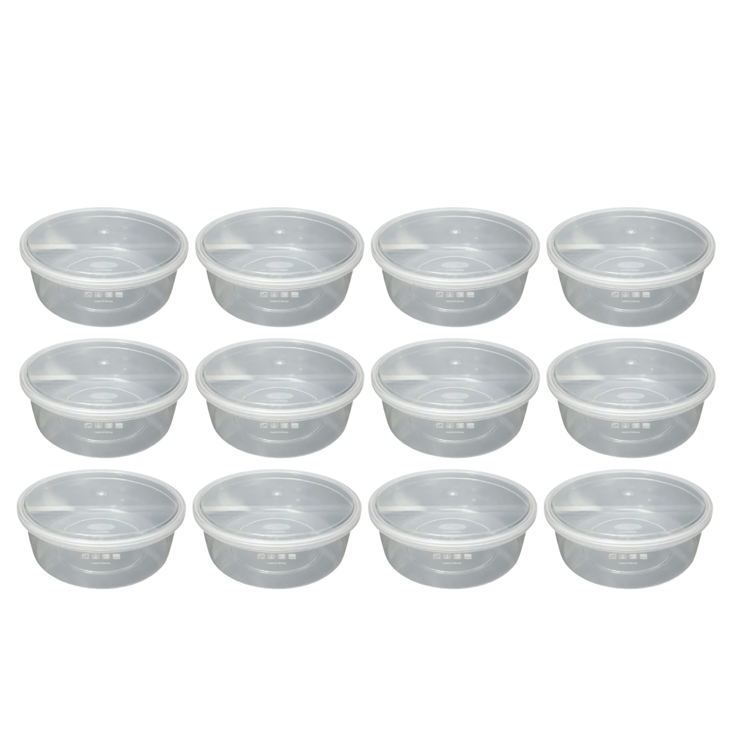 Clear 12Pcs X 2500Ml Round Plastic Food Storage Container With Airtight Lids Food Storage Tubs Meal Prep Salad & Cake Boxes Takeaway For Catering Home Party Reusable Bpa Free Microwave & Freezer Safe