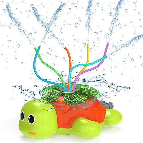 Aspersor para niños, juguete de agua de verano, aspersor de tortuga con tubos ondulantes, diversión para exteriores y patio trasero, rociadores para