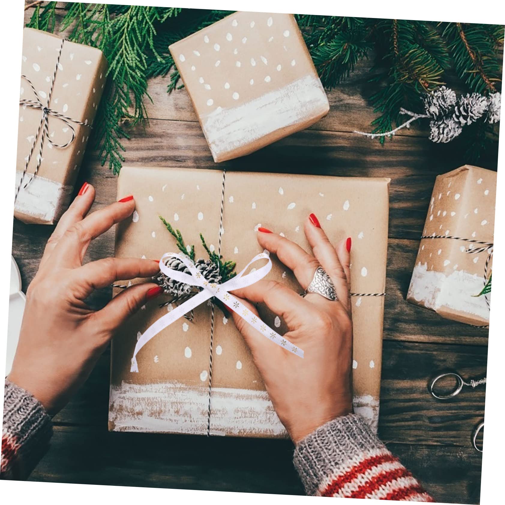 NUOBESTY 12rollen Weihnachtsgeschenkband Weihnachtsband Mit Glitzer Dekorationsband Für Bastelarbeiten Und Hochzeiten Langlebig Und Leicht Für Festliche Verpackungen Und Kreative
