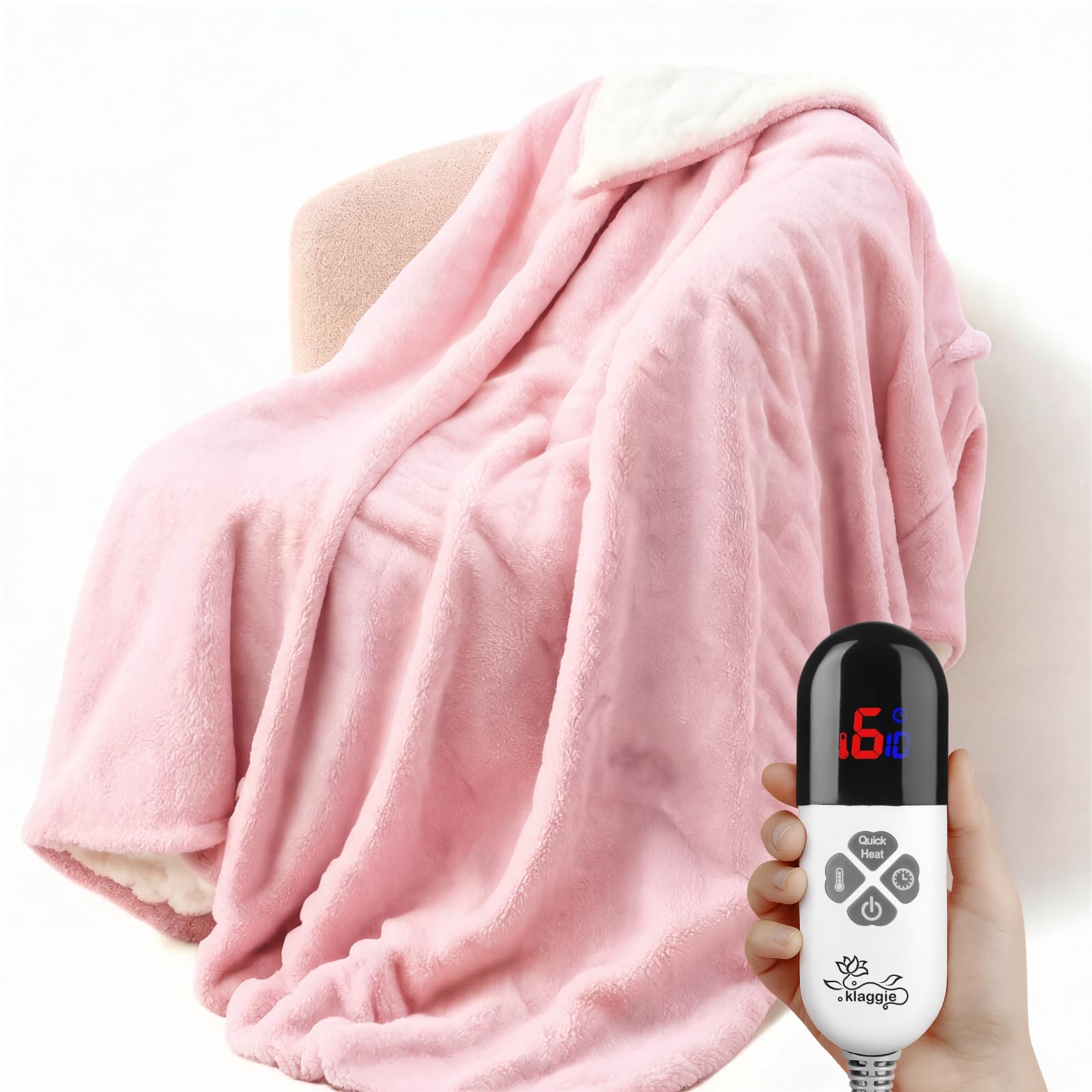 YANYEA Electric Heated Blanket Sherpa Twin