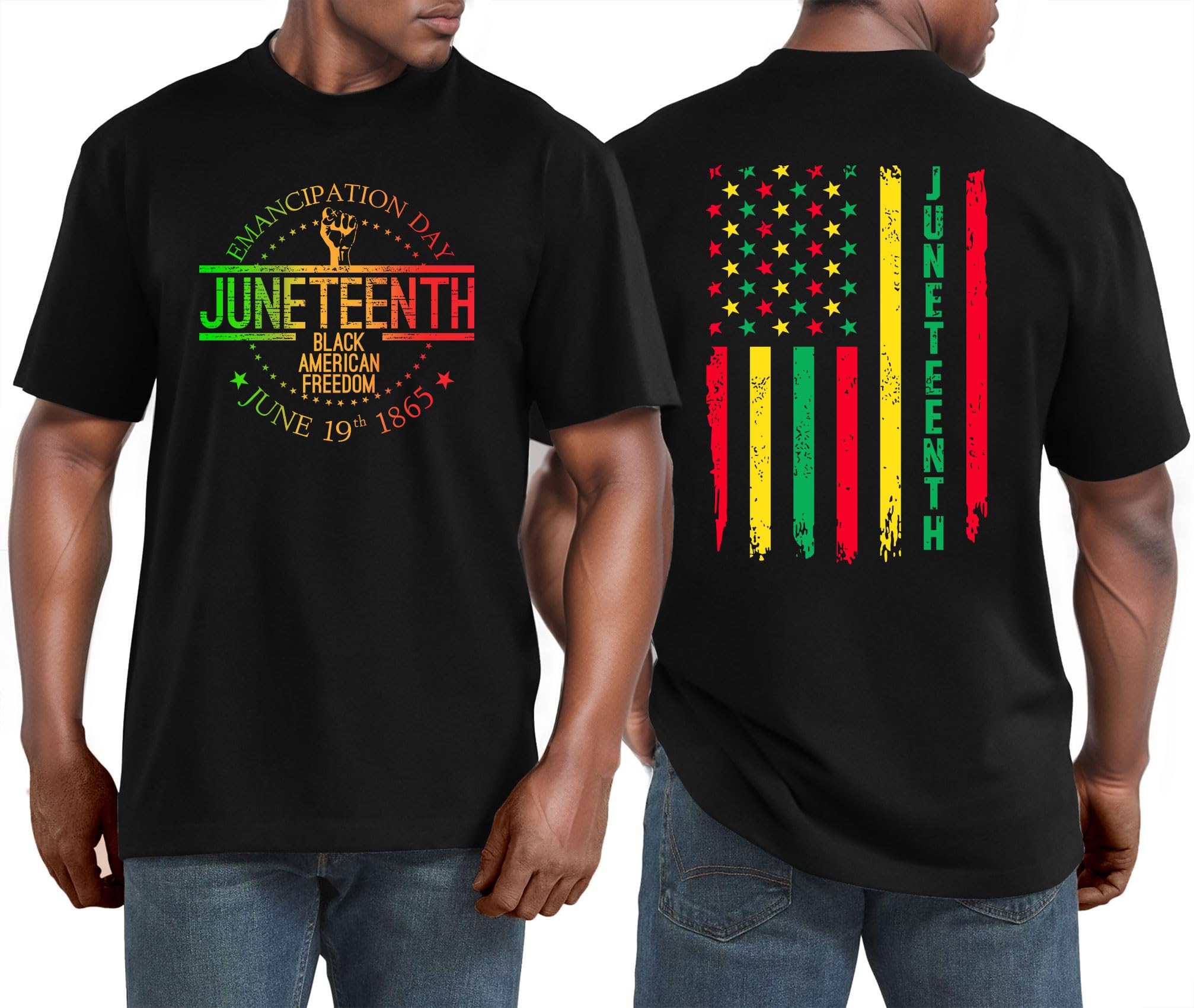 HQP Juneteenth Shirt for Men African American Freendom T-Shirt Black History Month Short Sleeve 1865 Tee Tops