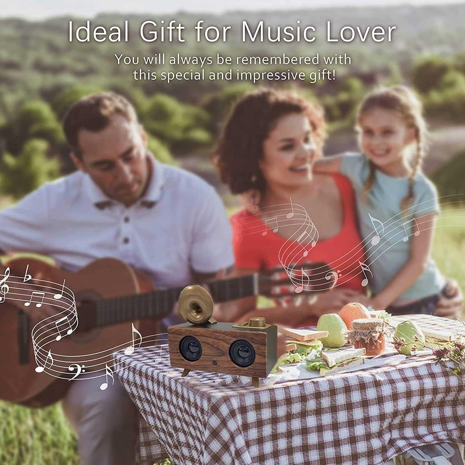 Drewniany głośnik retro radio Bluetooth – wciągający dźwięk, subwoofer FM, karta AUX/TF / USB, przenośne kreatywne odtwarzanie muzyki.