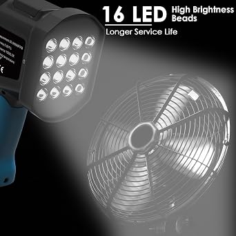 LED Handheld Stroboscope, 60-100000RPM Non-Contact Digital Stroboscope with 16 LED Adjustable Lamp Beads, LCD Display, USB Charging, LED Flash Tachometer for Fan, HVAC Motor Engine, Tire, Speed Test