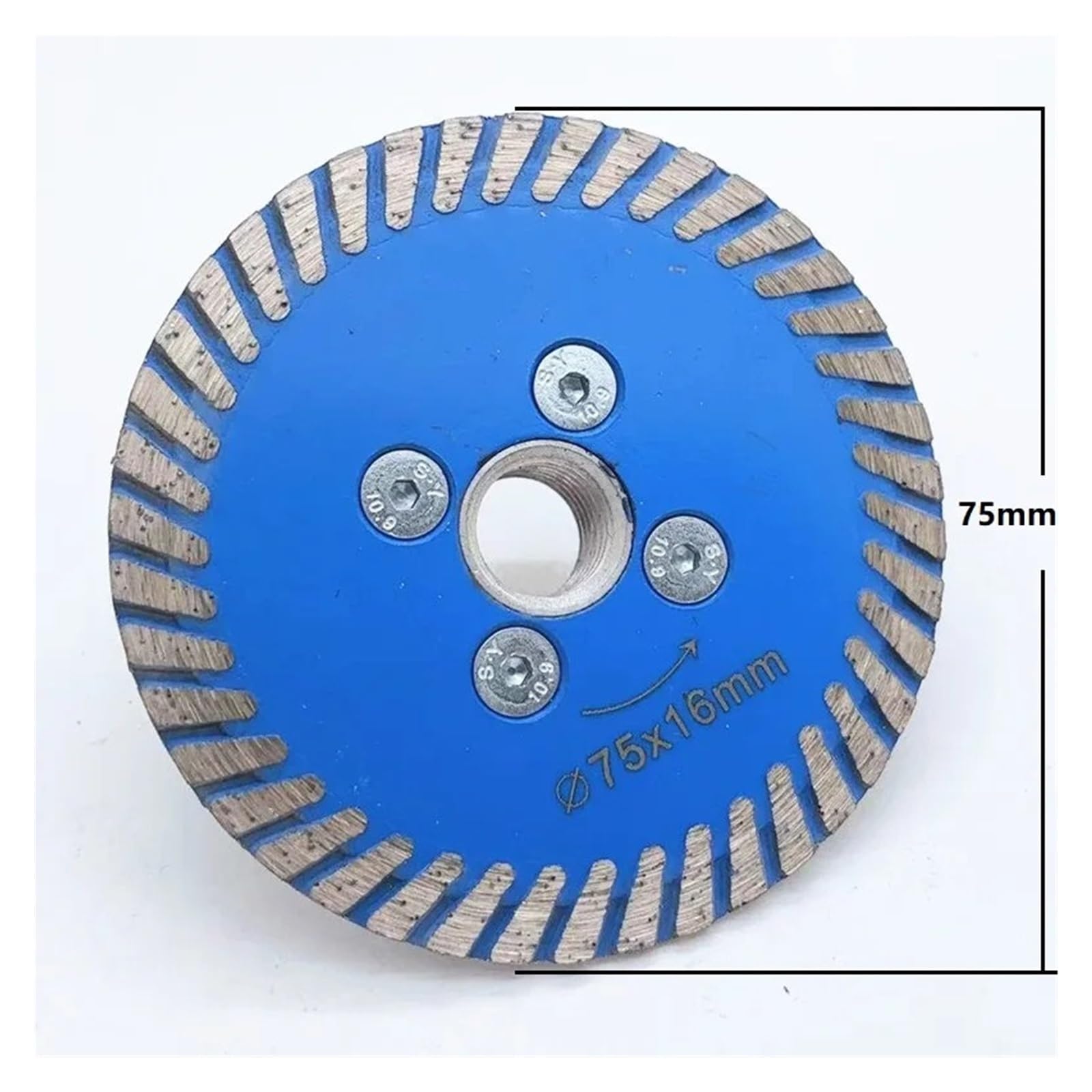 Mini sega diamantata da 75 mm Filettatura BIade M14 con disco da taglio turbo a flangia rimovibile for utensile for calcestruzzo in pietra di marmo granito