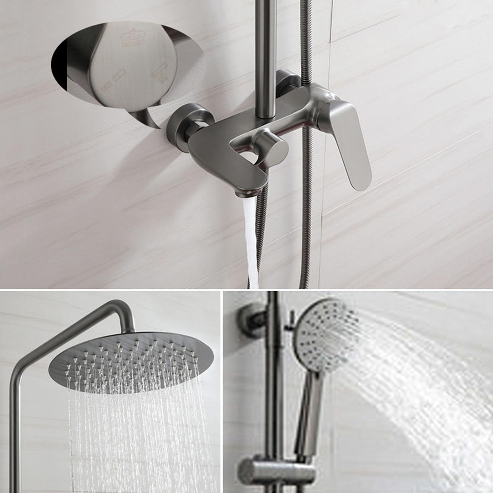 columna ducha exterior de pared sistema de ducha 3 en 1 cromado