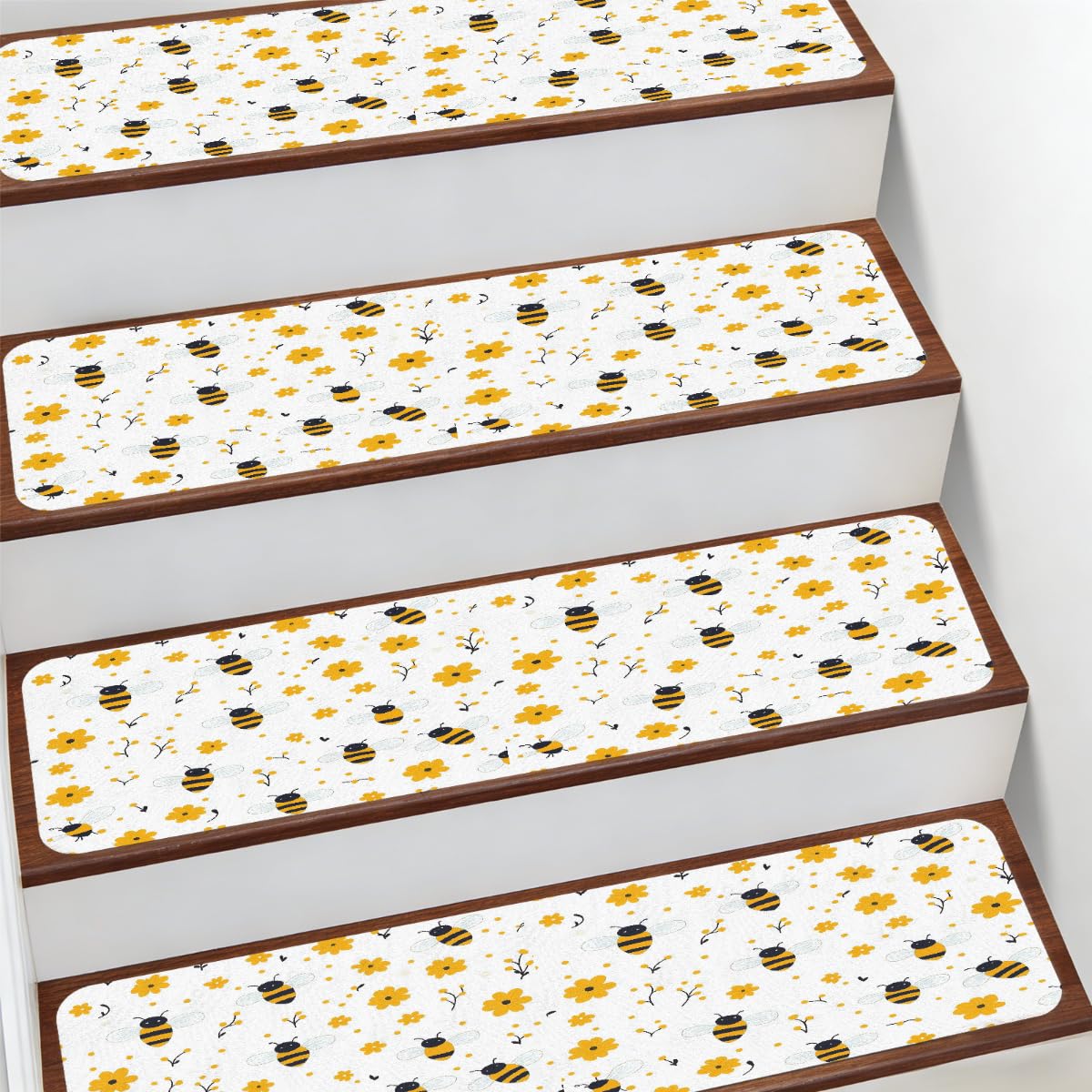 Alfombra para escaleras de abejas Mexpekil de 7.8 x 30 pulgadas para interior