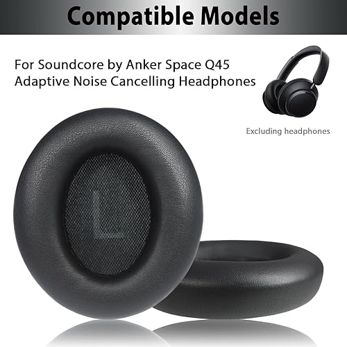 Miniatura 3 de Adhiper Anker Space Q45 - Almohadillas de repuesto para auriculares Anker Space Q45 Adaptive Noise Cancelling Headphones, con hebilla, cuero