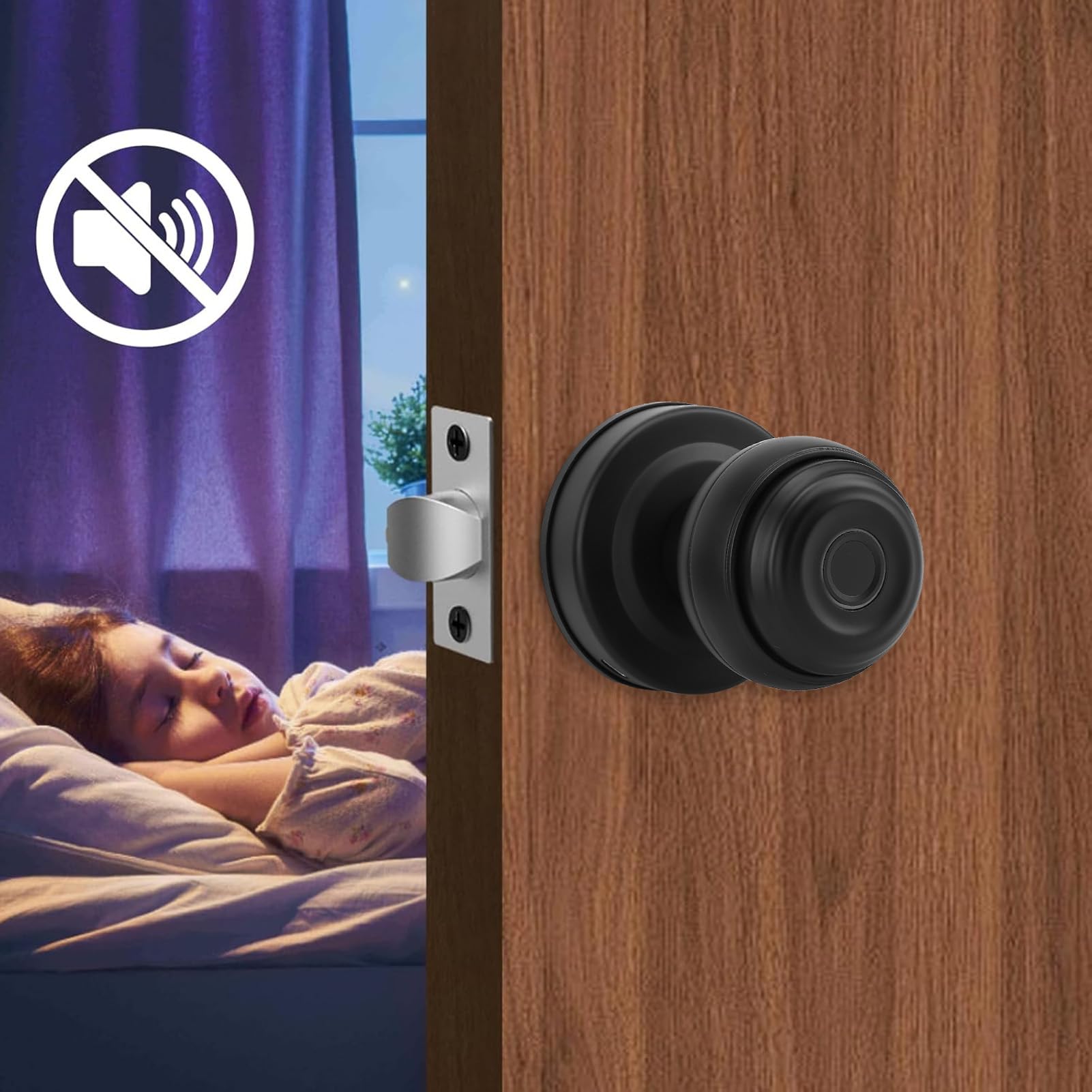 Hilitand Smart Fingerprint Door Knob with App Control, Key Backup, for Residential Doors