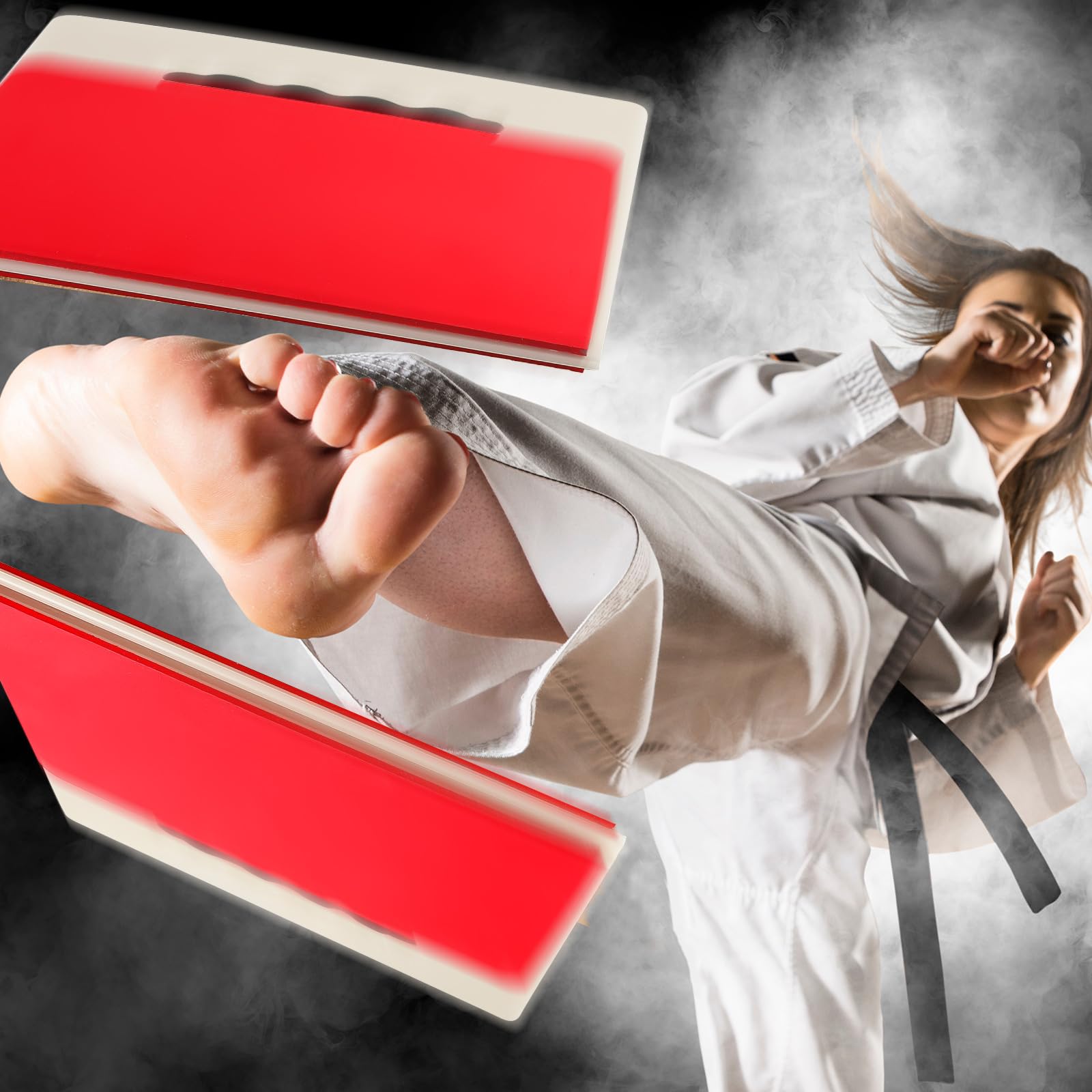 Junkin Taekwondo-Bruchbretter mit Griff, bruchfest, für Kinder, Kampfsport, MMA, Ninja, Training, EVA-Boxausrüstung, 4 Stück