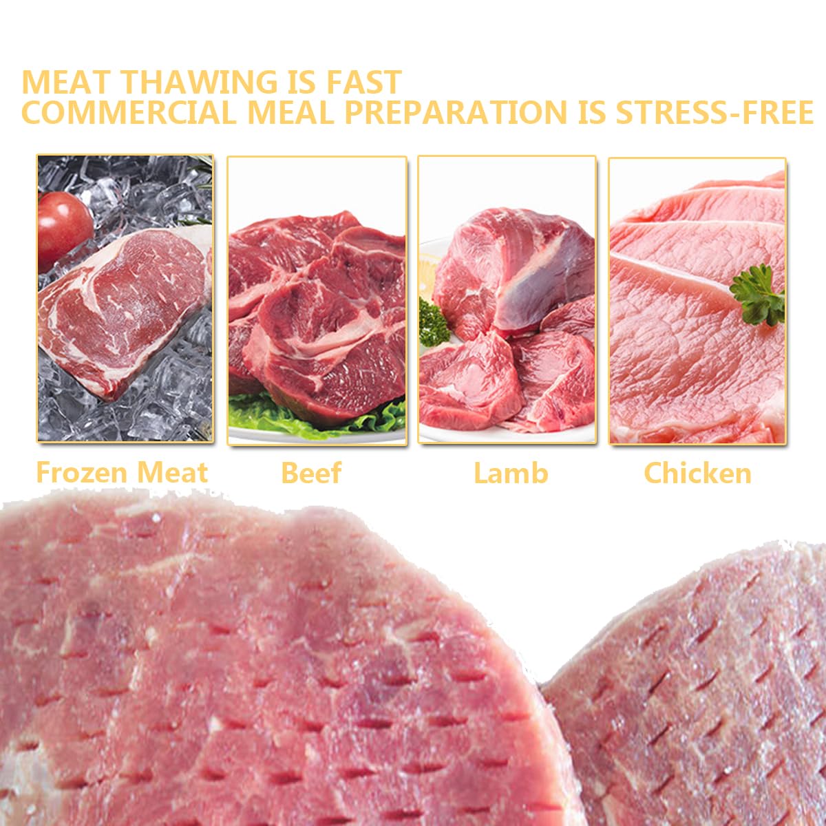 Batticarne elettrico, 450 W commerciale con larghezza di taglio da 12,7 cm, in acciaio inossidabile, 180 giri/min per manzo, bistecca, pollo, montone