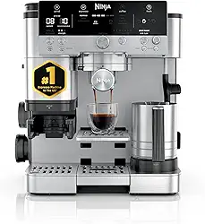 Ninja LUXE CAFÉ Premier Series, máquina de expresso, máquina de café a gotas e cerveja rápida a frio, moinho integrado, manuseio assistido, batedor mãos livres, para cappuccinos e lattes, laticínios