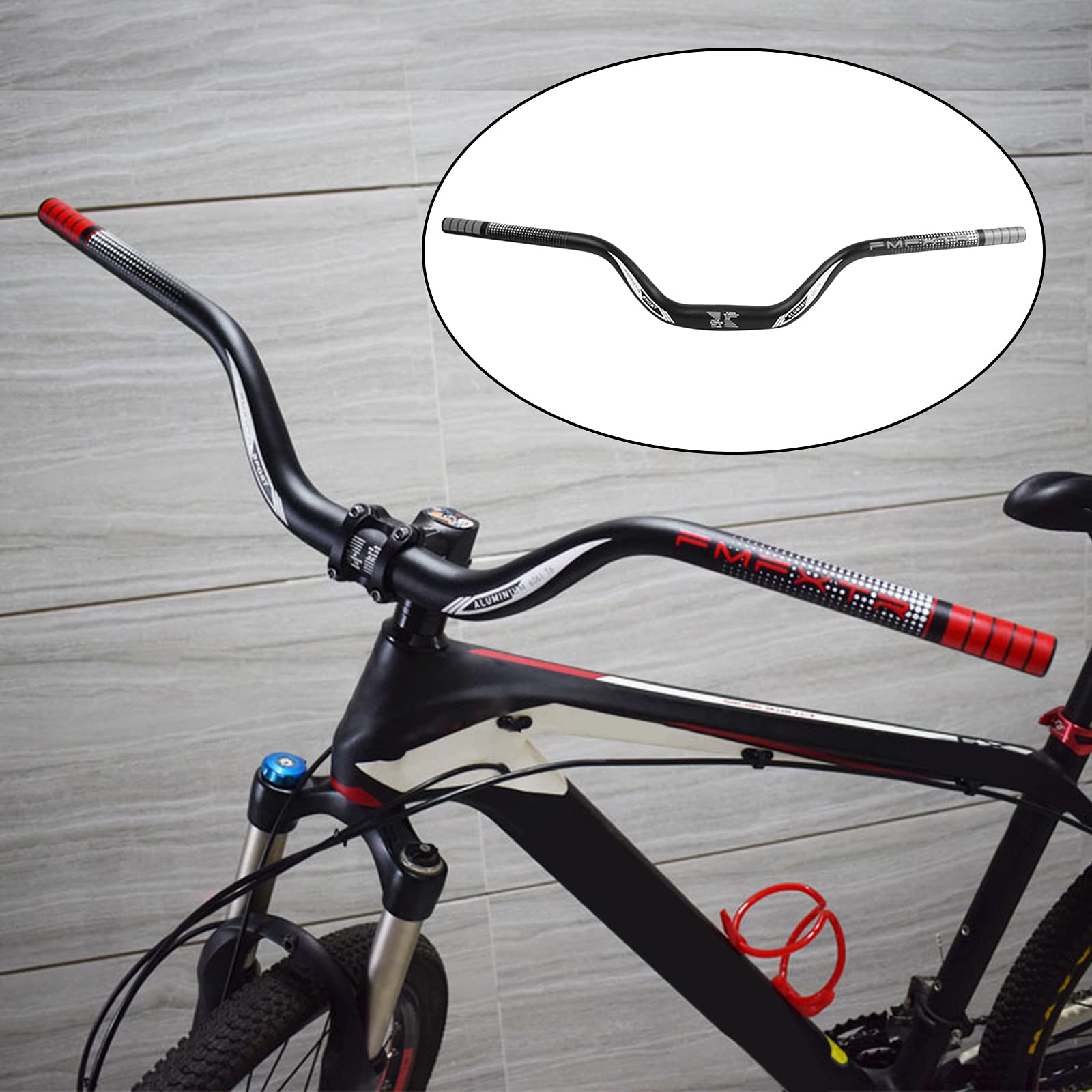 Guidon Vélo Ergotec VTT Relevé Alu 31.8mm Noir Low Riser L780mm H15mm