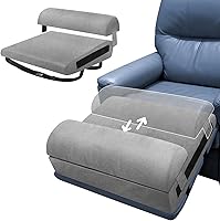 CRAURU Recliner Leg Rest Cushion: Adjustable 2-in-1 Wedge & Semi-Cylinder Foot Pillow with Straps, Elevates Legs for Ultimate Comfort, Grey